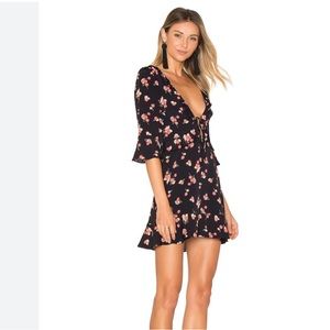For Love & Lemons Cherry mini dress with tie front - rare!